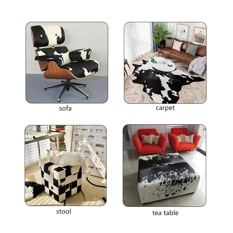 B 100% whole flower cow skin real cow skin black and white carpet used to make furniture sofa belt uggage shoes fabric