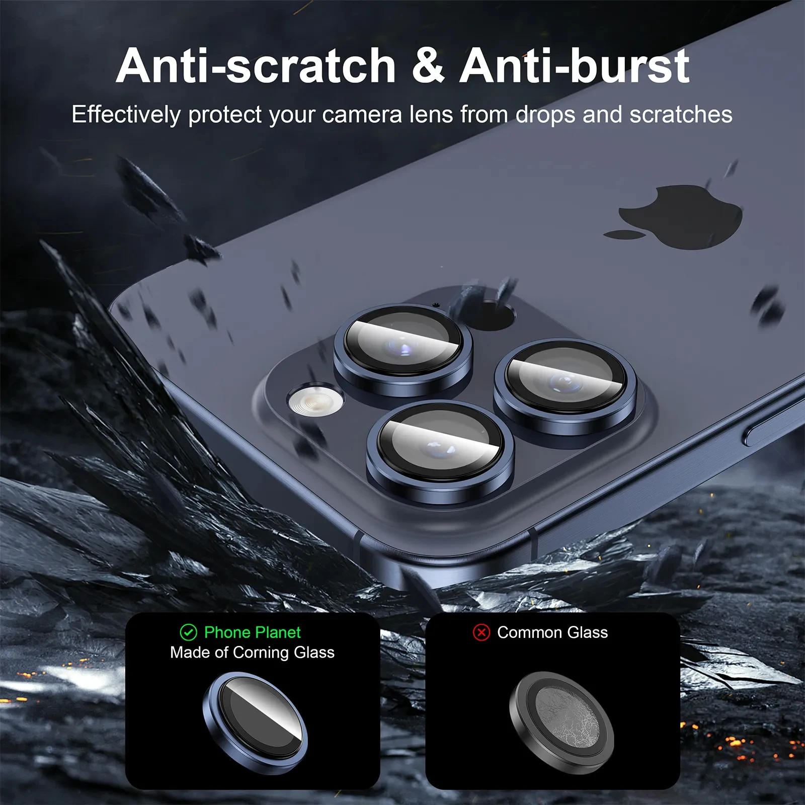 For iPhone 13 14 15 Camera Lens Protector Tempered Glass Camera Lens Protective Cover for iPhone 14 15 Pro Max