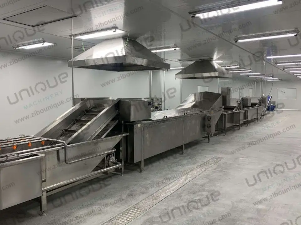 Good Effect vegetable Quick-frozen Food Production Line Okra Processing Blanching line