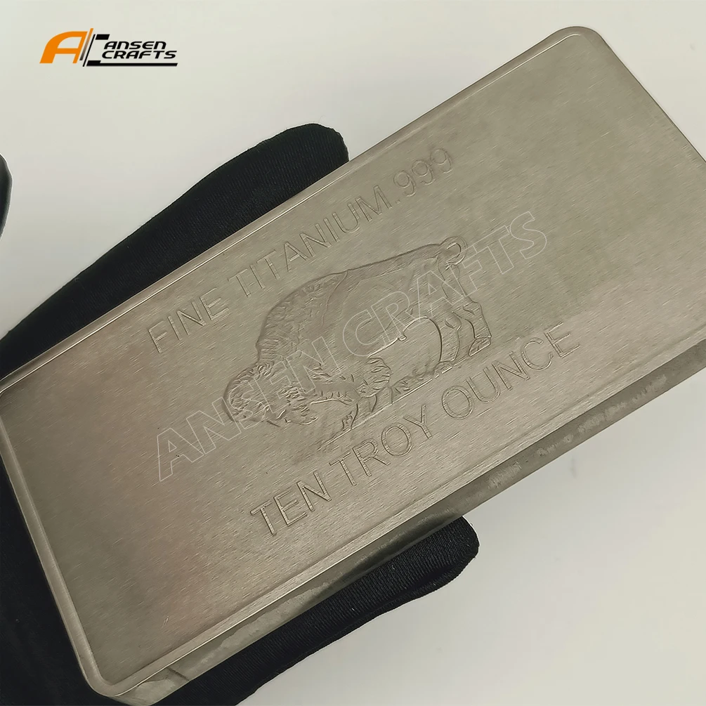 Metal Art Display 10 Troy Ounce .999 America Buffalo 10 oz Titanium Bullion Ingot Pack with an Opp bag for School Use