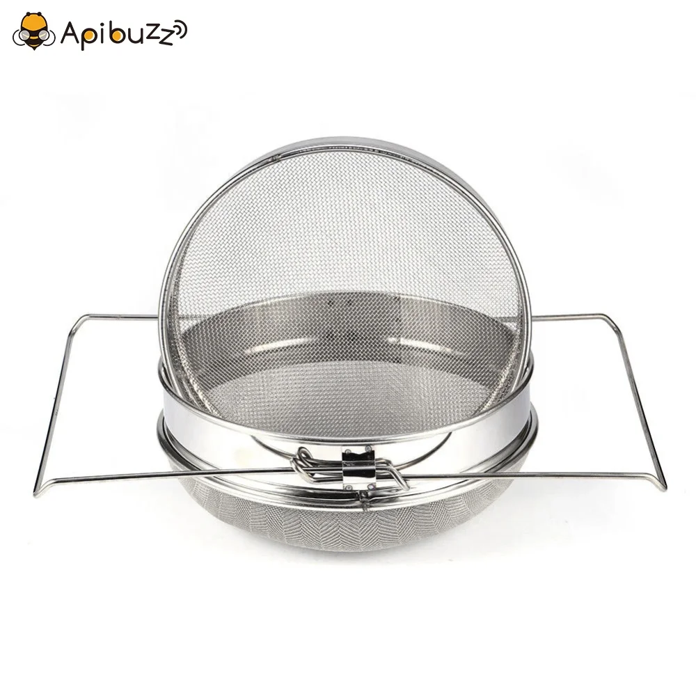 Wholesale honey double strainer - 304 Stainless Steel Double Sieve Honey Strainer - Dropshipping beekeeping equipment supplier