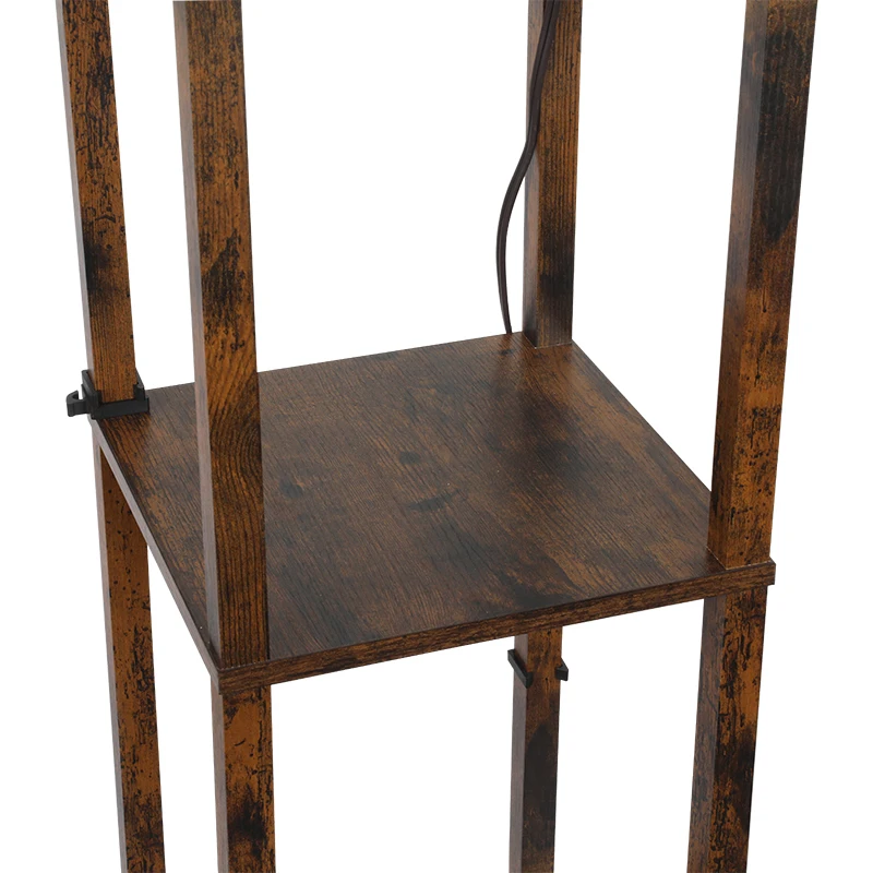 LED Modern Shelf Floor Lamp with fabric  Shade and LED Bulb - Display Floor Lamps with pull switch for Living Room and Bedroom