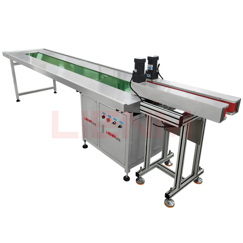 Belt conveyor for transport perfume, cosmetic industry, bottle, jars, packing belt conveyor 2M, 3M, 4M,5M,6M,8M,10M,12M,18M,20M