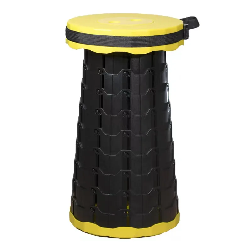 Foldable Retractable Stool  Portable Plastic Telescopic Stool Adults Camping Fishing Garden Collapsible Folding Stool