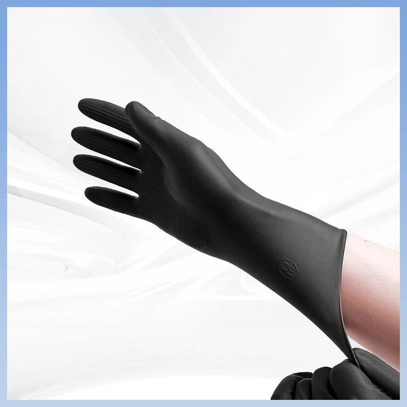 Examination Glove Versatile Latex for Cleaning Food Service Home Use Black Beauty Salons Durable Gardening Thick 1 Pair/opp Bag