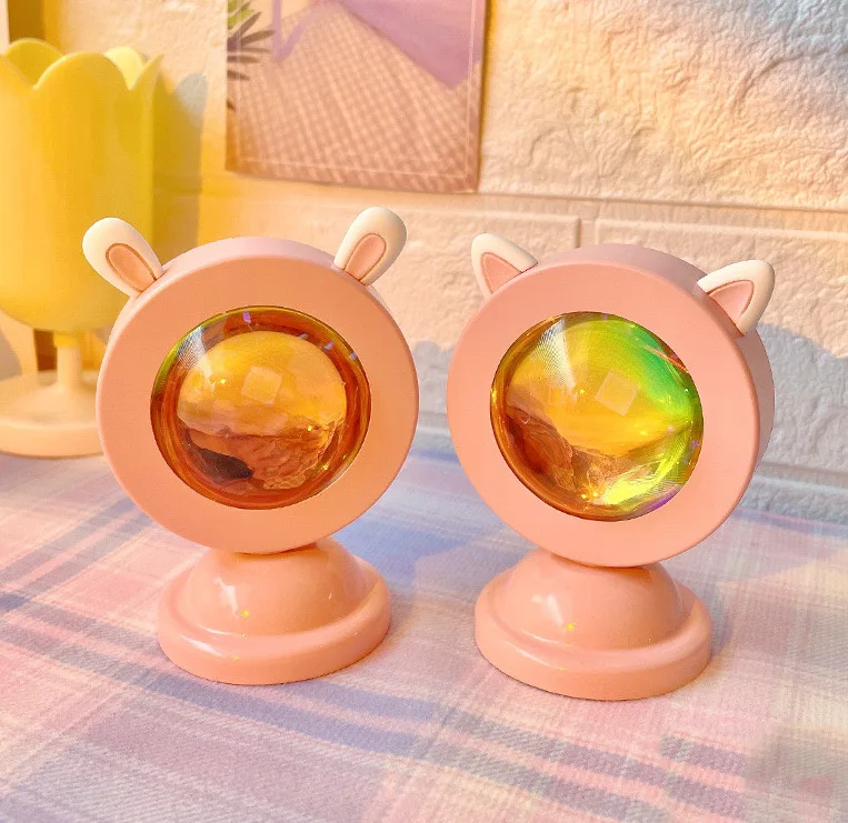 App Ctrl Sunset Projector Lamp Rainbow Atmosphere Led Night Light for Home Bedroom Coffee shop Background Wall Decoration