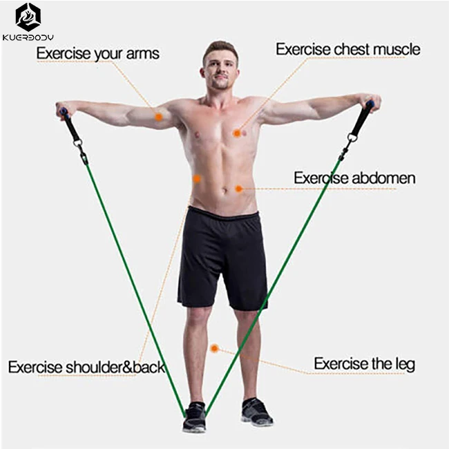 11 Pcs/set Latex Resistance Bands Training Exercise Tubes Pull Rope Rubber Expander Elastic Bands Customized Durable 1set 100pcs