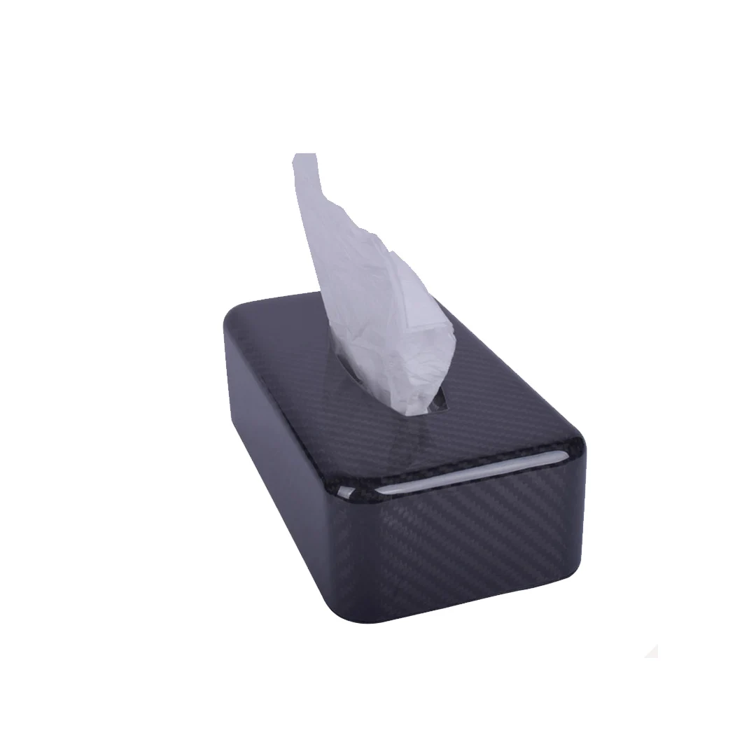 
Eco Rectangle Luxury 3k Twill Black Carbon Fiber Car Tissue Holder Box For Car 