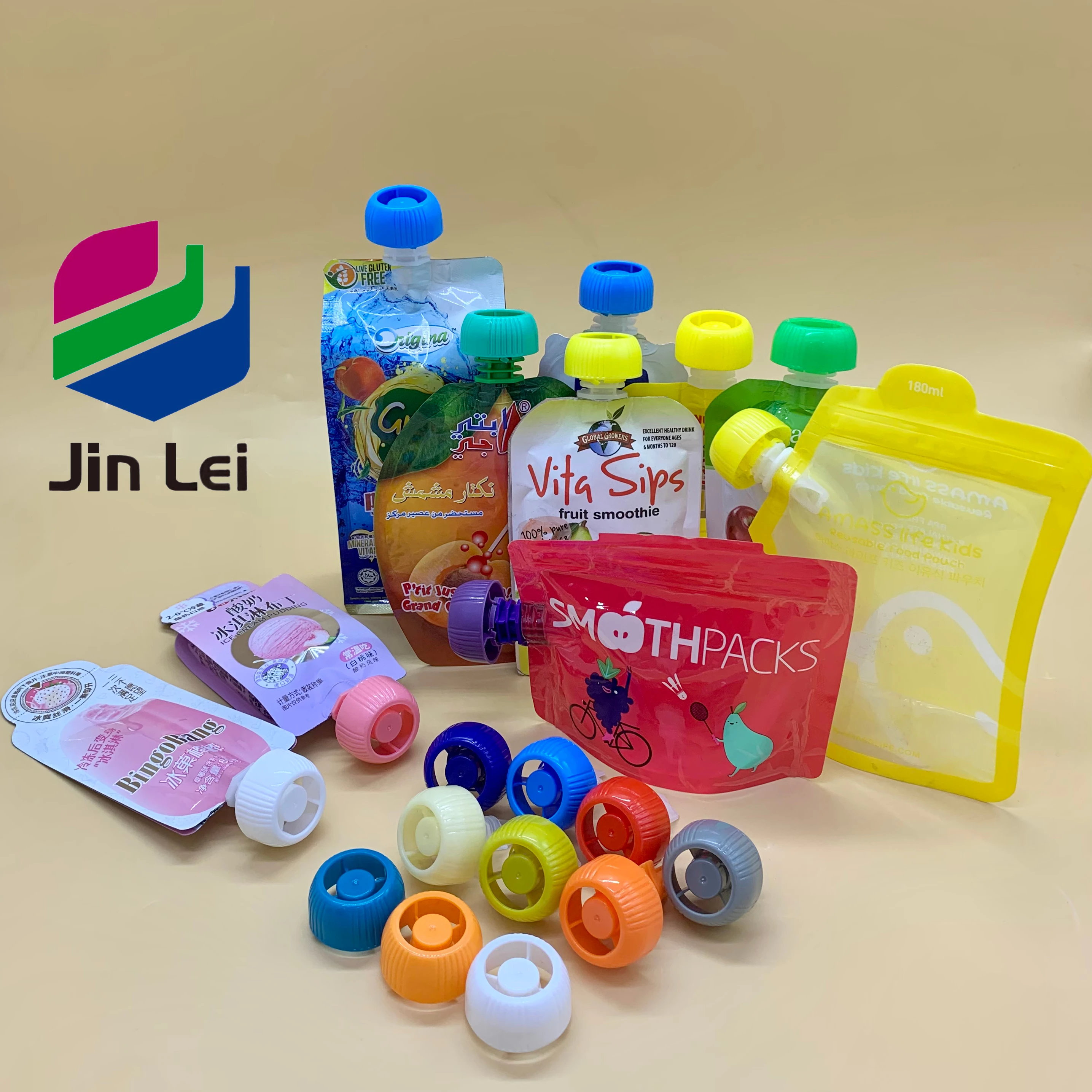 Baby Fruit  Puree Liquid Juice Plastic Pouch Spout Screw  Cap 8.6mm PP PE BPA Free Eco Friendly Prevent Swallowing In Children