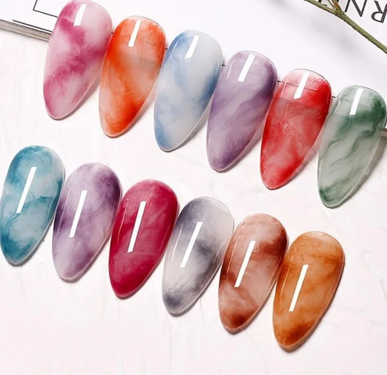 10ml Nail Blossom UV Gel Water Flower Marble Ink Liquid Blooming Gel Polish For Nail Art