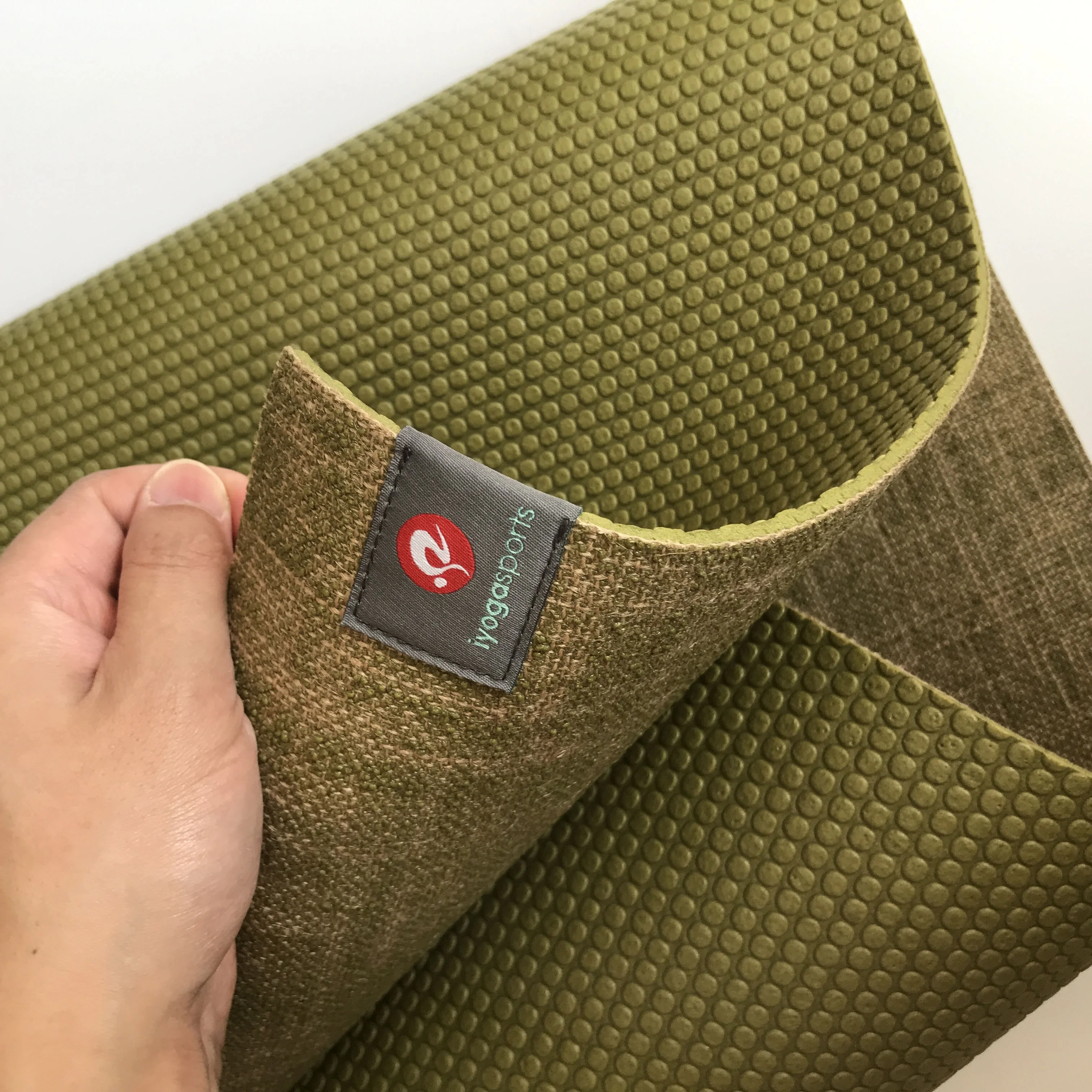 Natural jute yoga mat hemp fabric blend with PER foam 5mm thick