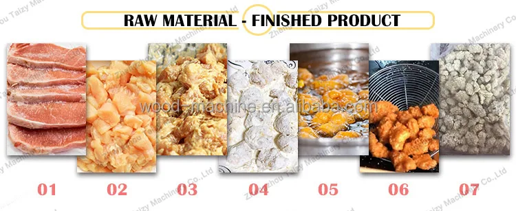 
fried chicken fryer production line battered chips frying industrial chicken cutting machine 