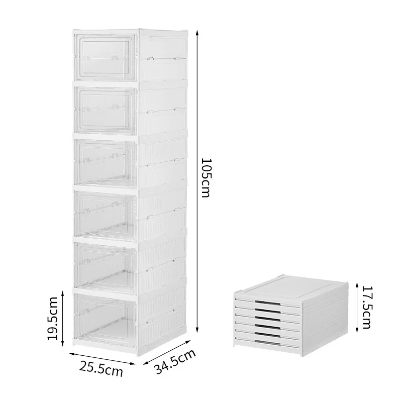 Multi Use DIY Plastic Cube Shoe Rack, Shoes Cabinet Black with Side-Opening Foldable transparent shoe storage box for home
