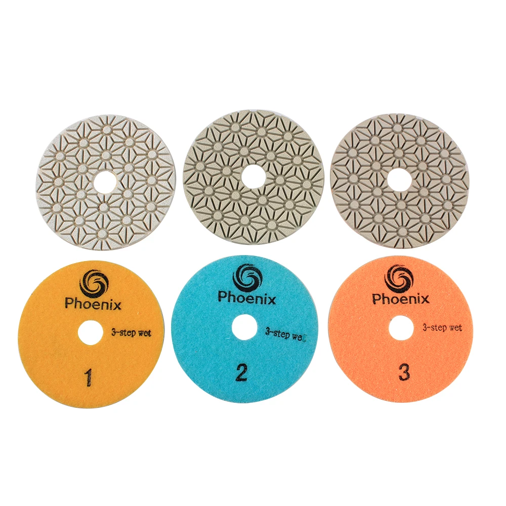 RAIZI Phoenix 4inch/100mm 3 step Wet Granite Polishing Pads
