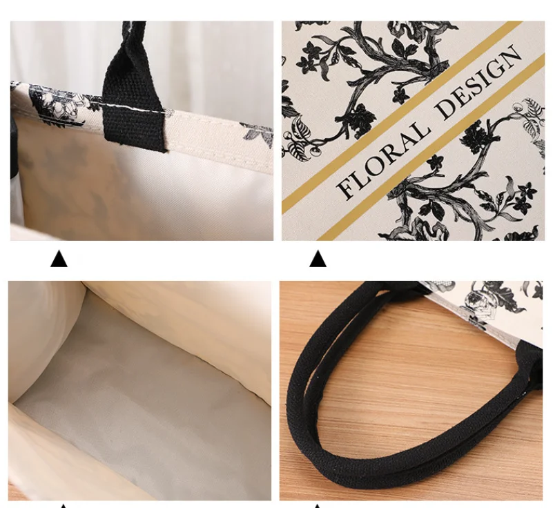 Customizable Canvas Tote Bags   Make Your Mark with a Personalized Ink flowers Carry All for Any Occasion like shopping gift etc