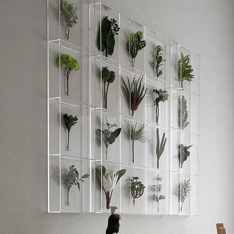 DIY Acrylic Home Garden Tropical Artificial Green Plants Wall Hanging Picture Frame Background Wall Decoration Picture Frame