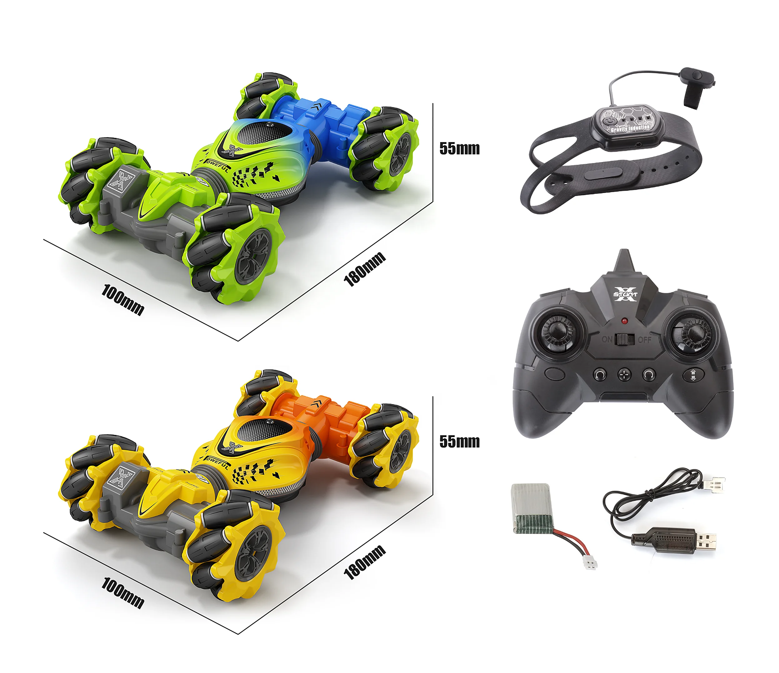 Gesture control classic 2.4 GHz remote motor stunt 4WD drive car Watch Control Vehicle Radio Control Toys Rc Car