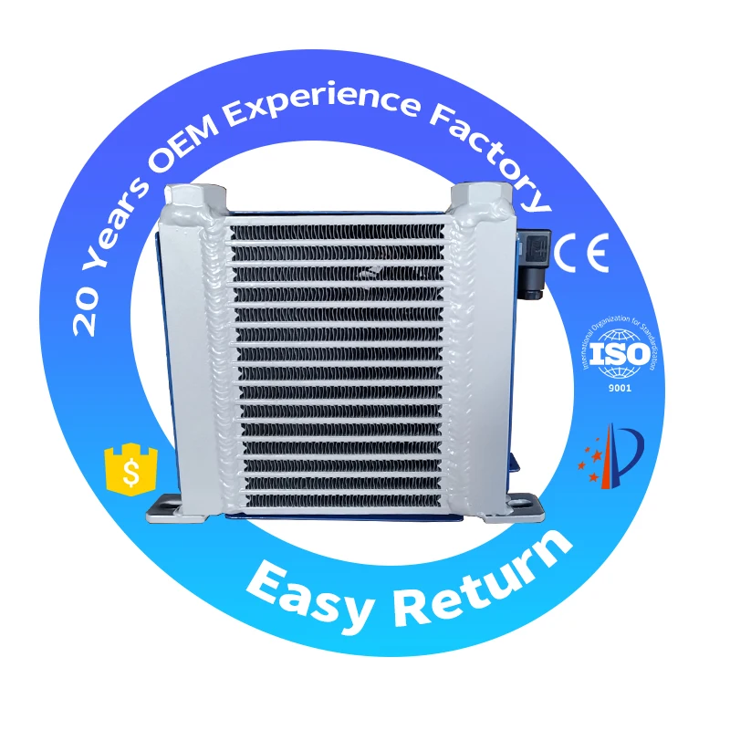 Professional Mechanical Accessories hydraulic Oil Cooler With Fan Heat Exchanger Aluminum build