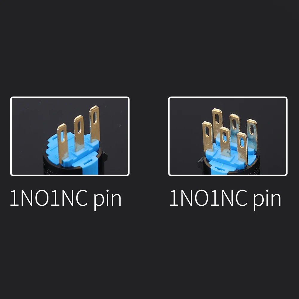 Metal emergency stop 16MM series switch  waterproof dustproof self-locking red mushroom head emergency brake 1no1nc/2no2nc