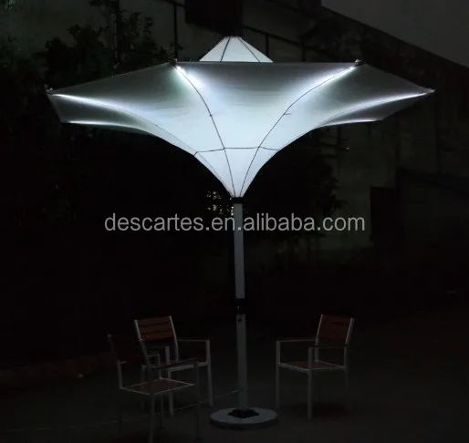 3.5m lighted garden flower umbrellas, PVC LED round tulip umbrellas for large events
