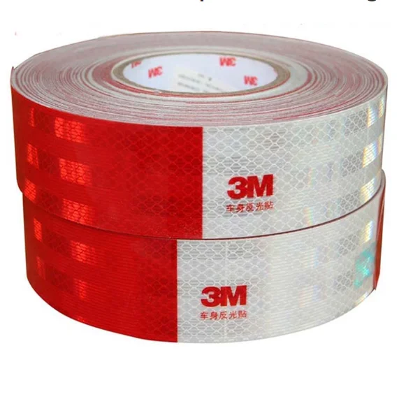 3 M Strong Visibility 983D Red and White Reflective Tape for Vehicles