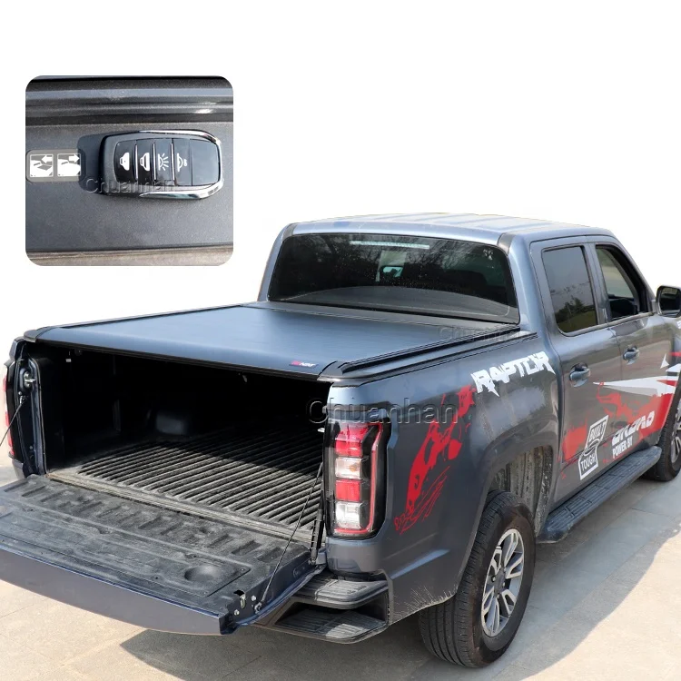 Pickup  truck bed tonneau cover Electric Aluminum Alloy Roller Lid for Mazda BT-50 Ford Ranger ToyotaTundra