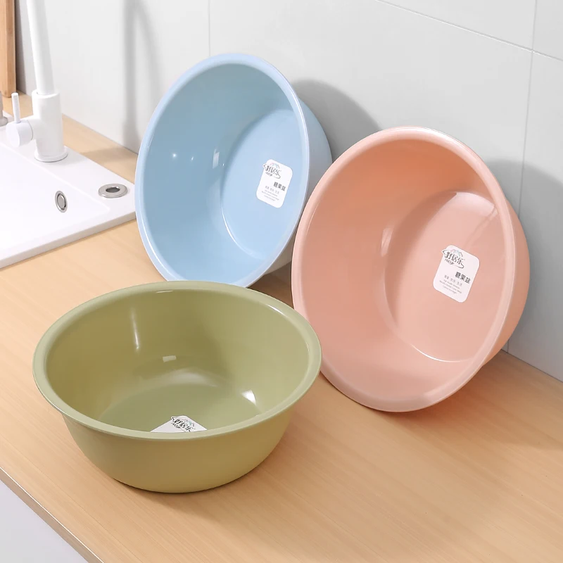 Haogle PP Plastic Washing Clothes Children Hand Basin Portable Round Plastic Wash Tub for Bathroom