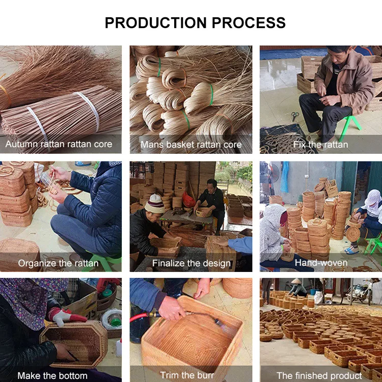 New Style Woven Rattan Basket Customized Rattan Cutlery Basket Handmade Rattan Basket For Storage