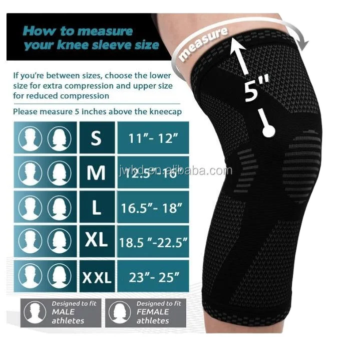 Kangda 3D nylon elastic knitting compression knee brace support
