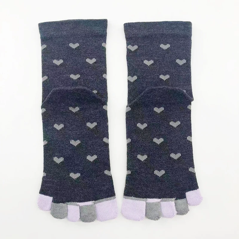 Five Toe Separator Socks Design Custom Comfortable Cotton Women Crew Socks For Daily Wear For Sports