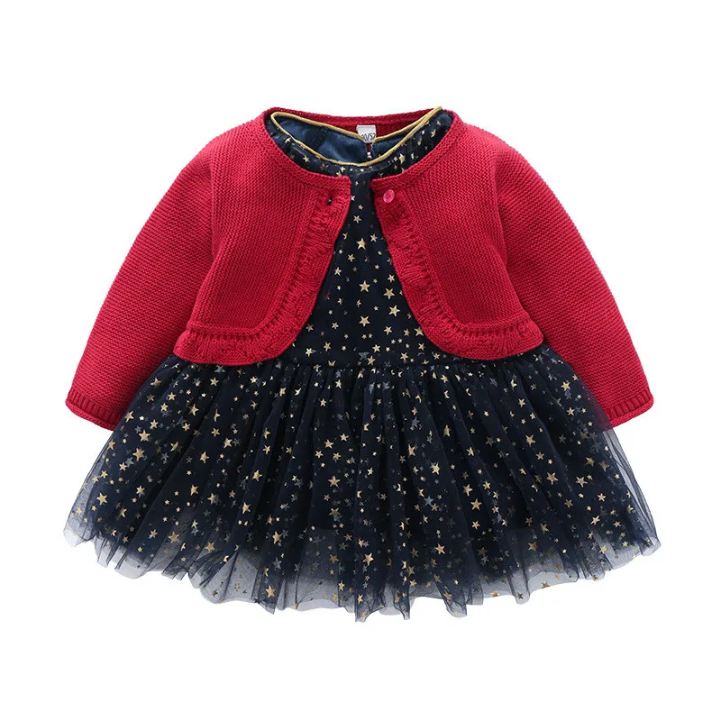 Wholesale Fashion Girl Tutu Dress Beautiful Sparkle Clothes Little Miss Dress Baby Girl Dress 2 pcs