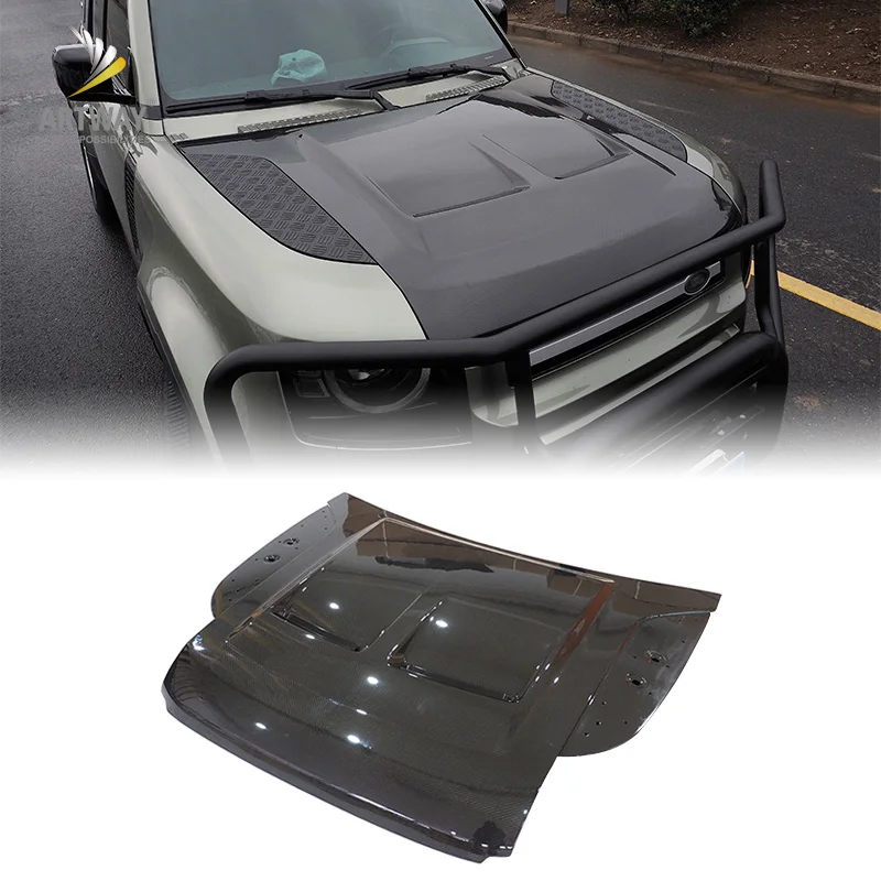 Factory supply luxury carbon fiber engine bonnet for land rover defender 2020 110 aluminum alloy inside