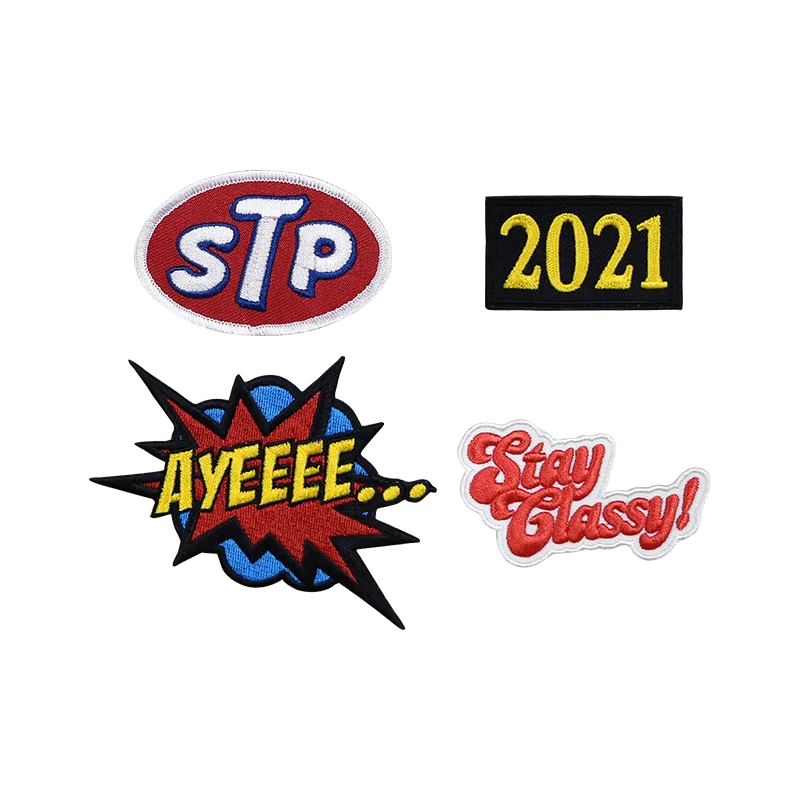 Factory Wholesale Embroidered Badges iron on sew on clothing patches custom chenille embroidery patch