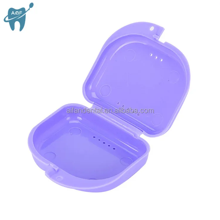 Изготовленным на заказ логосом Ортодонтические брекеты чехол Красочные Mouthguard фиксатор Ортодонтическая щеточка для протезирования коробка