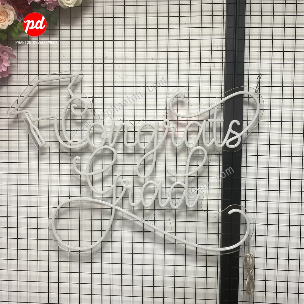 Graduation season custom led neon lights, graduation cap acrylic backboard neon sign for decoration