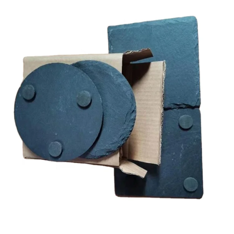 Natural black Slate plate black craft culture square slate coaster