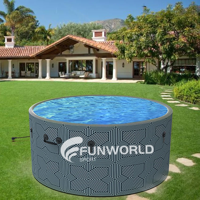 Funworldsport высококачественные круглые гидромассажные ванны светодиодная надувная Массажная спа-ванна для 4 5 6 человек