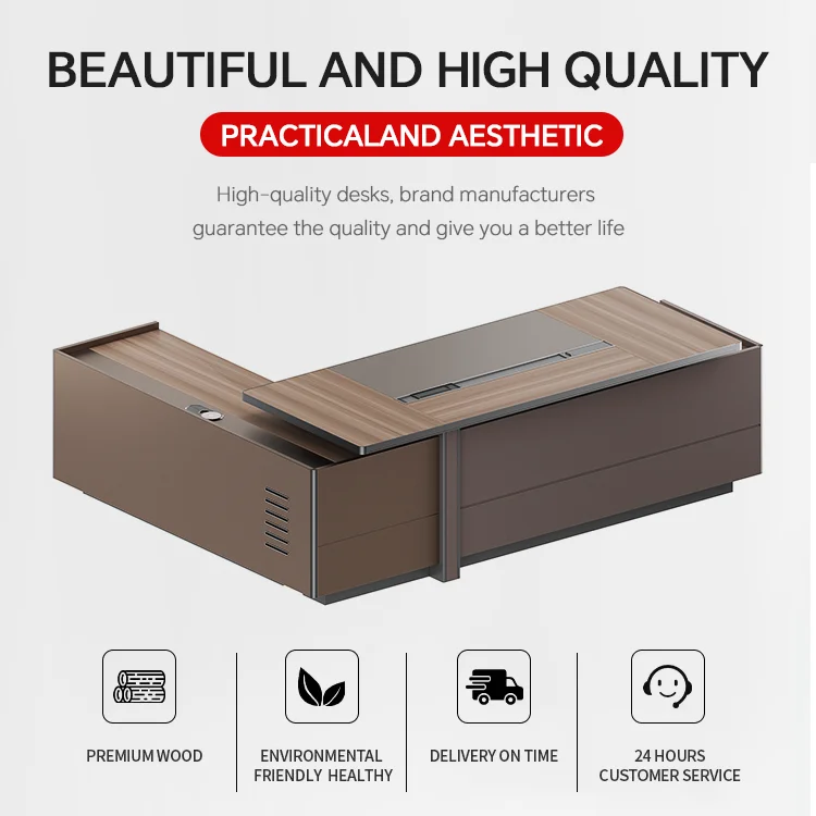 Wholesales Home L Shaped Desk Cheapest Computer Desk Modern Boss Modern Office CEO Executive Desk office furniture