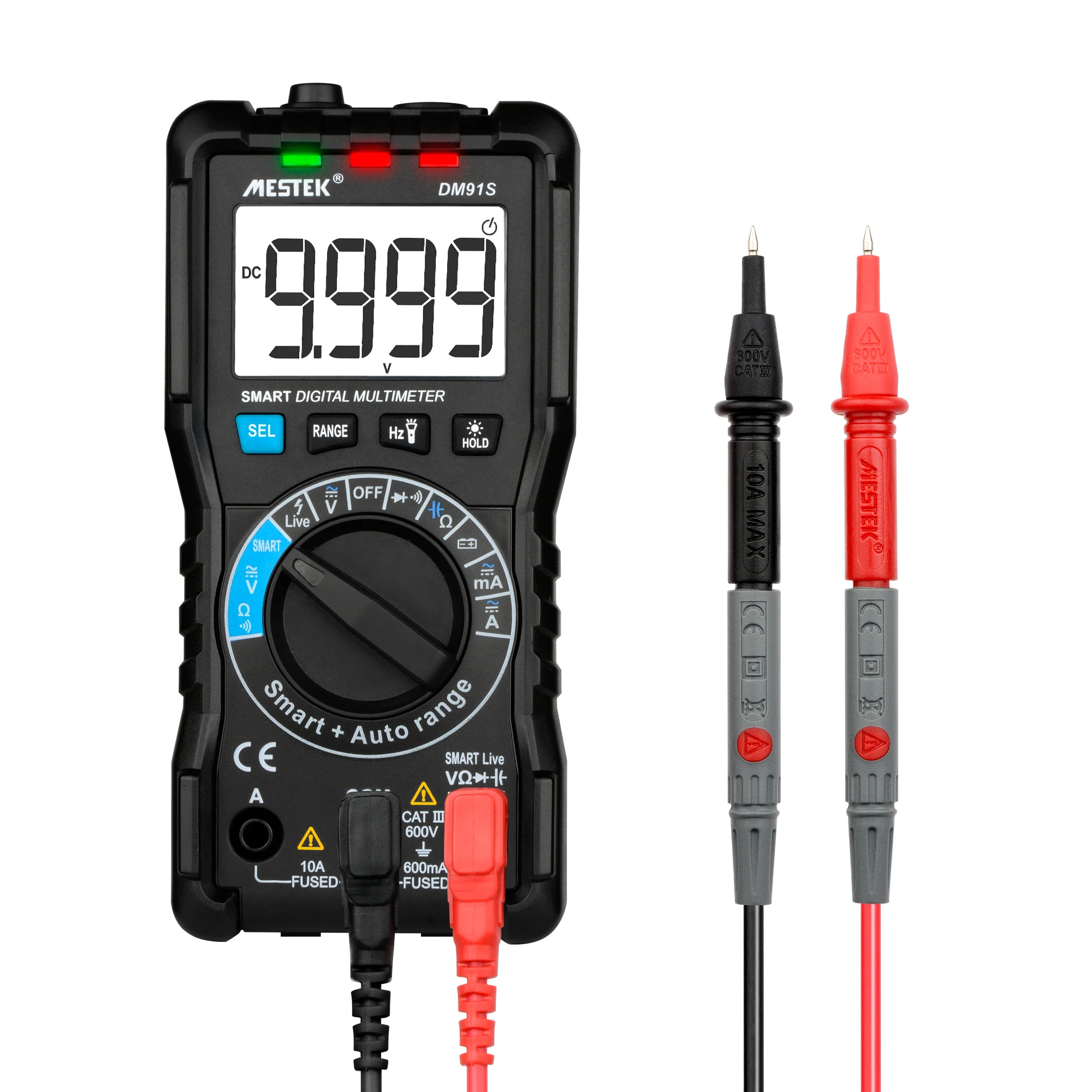 MESTEK NCV Digital Multimetro Continuity Buzzer Test with LCD Multimeters Intelligent Ranging AC/DC Voltage Meter