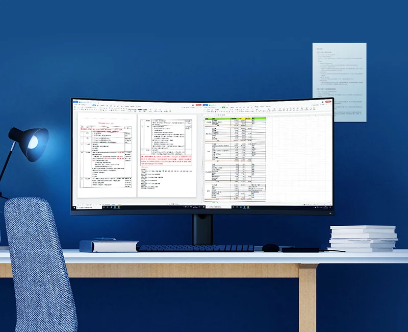 
XIAOMI Curved Gaming Monitor 34-Inch 3440*1440 WQHD 21:9 Bring Fish Screen 144Hz High Refresh Rate 121% sRGB 1500R Curvature 