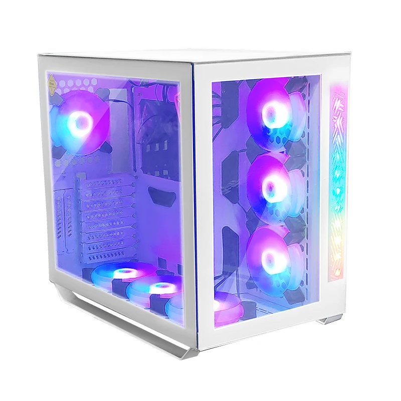 Choiyan New Gaming PC case M-ATX/ITX Desktop Computer Case Panoramic Sea View Room USB 3.0 Interface