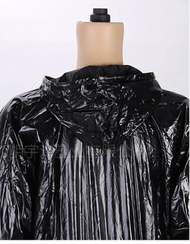 
PVC Sauna Suit Black long zipper thickened fitness control suit sweat suit 