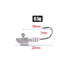 HISTOLURE 10pcs Rockfish Hook 0.5g/0.8g/1g/1.2g/1.5g Jig Head Fishing Hooks use for Soft Lure Hook Worm Hook