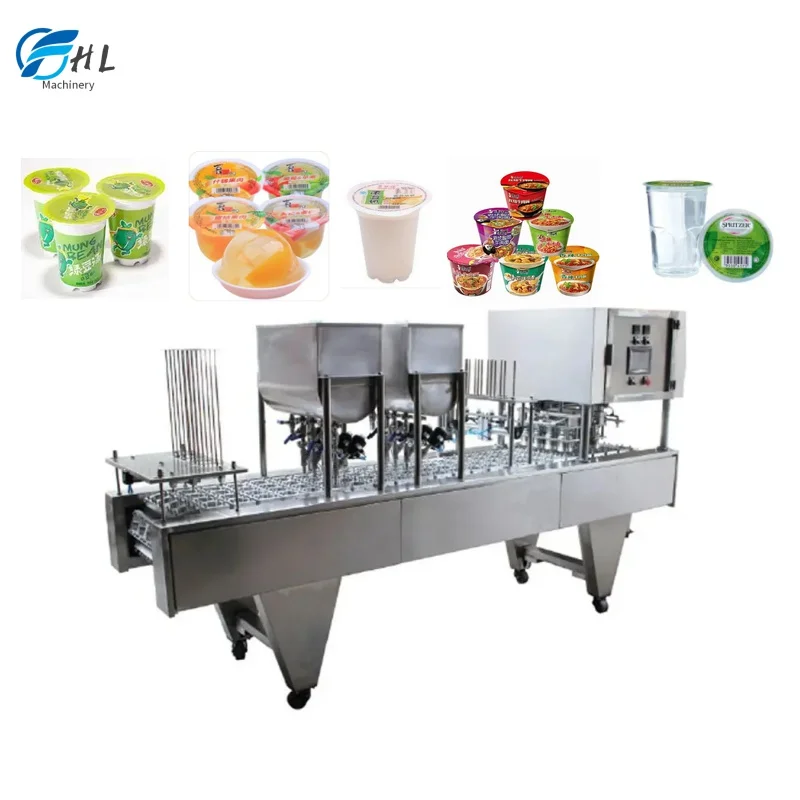 Automatic Jelly Pudding Milk Yogurt Water Cup Filling And Sealing Machine Cup Cake Filling Machine