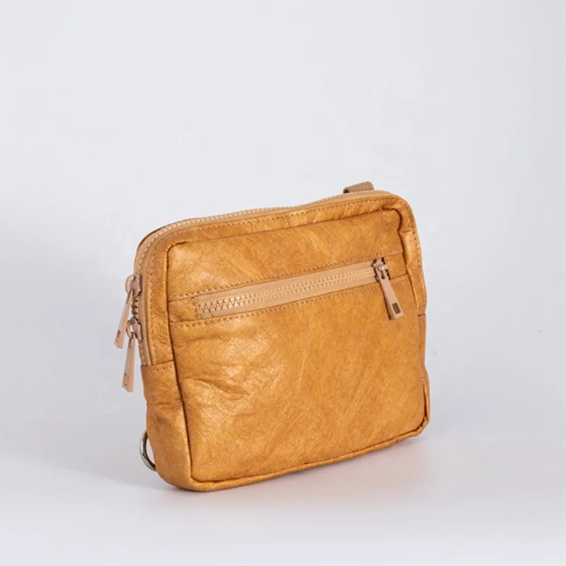 High Quality Brown Waterproof Dupont Chest Messenger Bag Washable Women Men Tyvek Paper Crossbody Bag