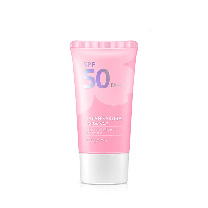 OEM Pure Natural Plant Moisturizing SPF50 Sakura sunscreen Sun Block Cream Brightening Skin Tone Sun Protection Sunblock Gel