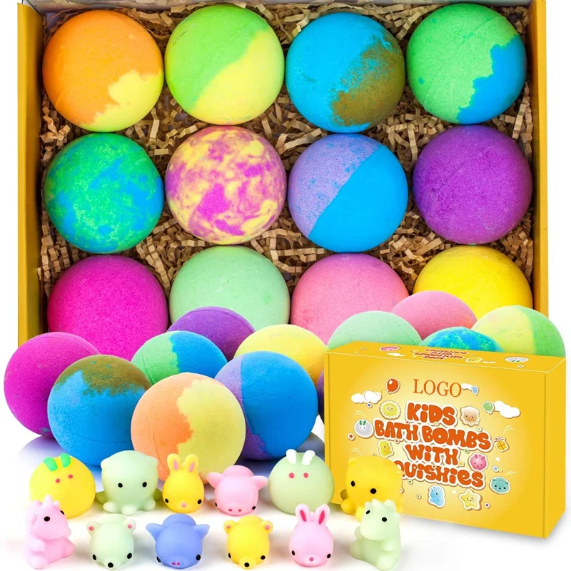 OEM ODM Bath Bombs for Kids Surprise Bubble Fizzies Vegan Essential Oil Spa Dry Skin Moisturize salt
