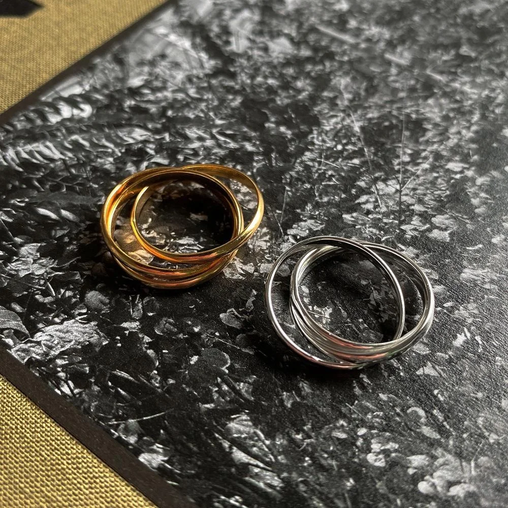 Vianrla 3 Round Band 925 Sterling Silver Fashion Jewelry Ring Daily Party Ring