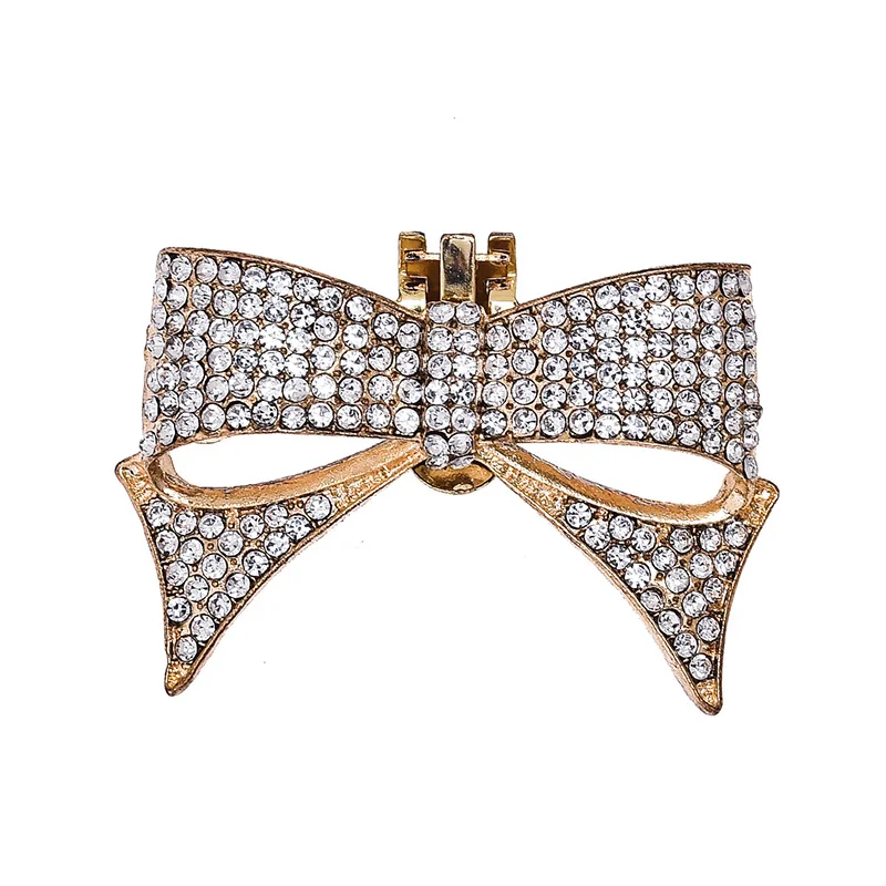 Wholesale Shoe Accessories Crystal Bow Shoe Clips Removable Buckle For Women Shoes