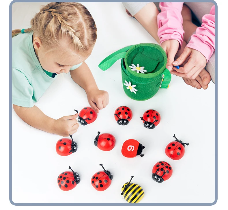 
Children Wooden Toy Amazon Counting Beetle Toys Kindergarten Children Numbers Enlightenment Math Learning Kids Educational Toys 